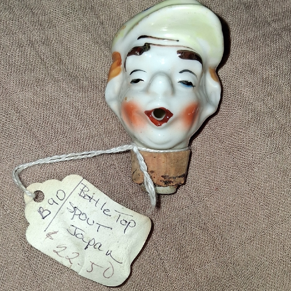 Vintage Ceramic Bottle Topper Pourer.